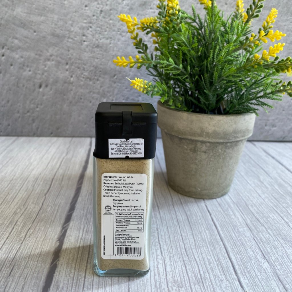 HEXA White Pepper Powder 45gm Serbuk Lada Putih Glass Jar
