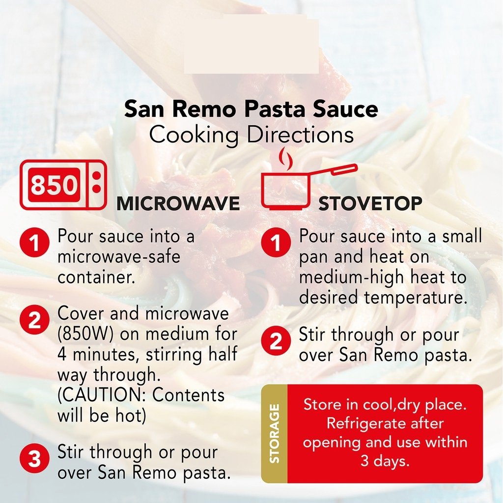 San Remo Pasta Sauce Tomato, Onion & Garlic 500g